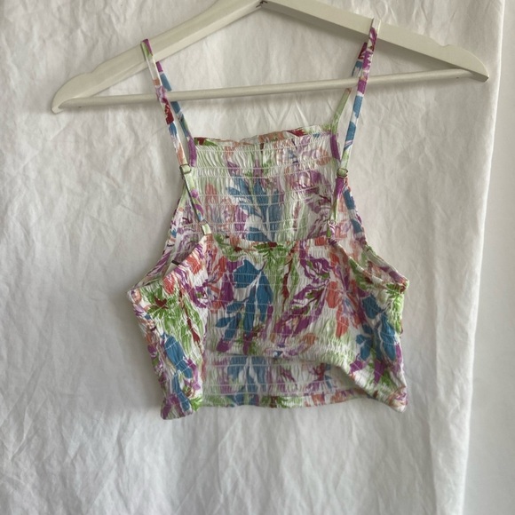 Roxy floral pualani sleeveless crop top smocked size Small - Picture 8 of 15